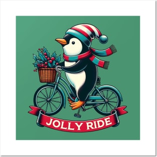 Jolly Ride - Cute penguin on a bicycle Posters and Art